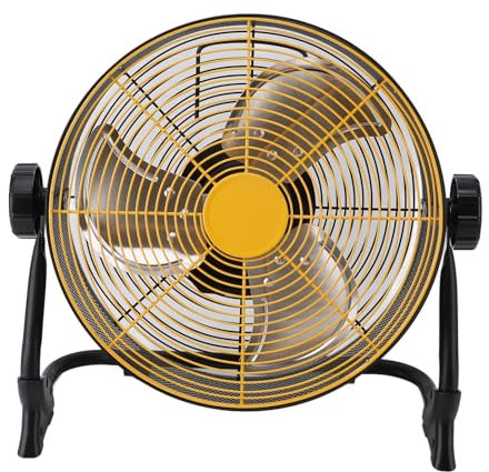 Ventilador de Piso con Batería Recargable de 2000 MAh, Ventilador de Tambor Industrial de Alta Velocidad, Potente Ventilador de Piso para Tienda, para Acampar, Gimnasio, Garaje,