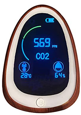 BaoFufc Kohlendioxid mit Alarmfunktion CO2 5000ppm Temperaturmessgerät Lufttester Co2-Messgerät, braun, Drei-in-Eins-Version