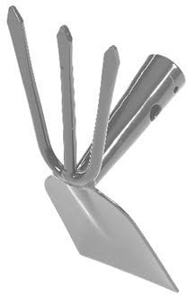 Doppelhacke 3 Zinken, Stahl, silber