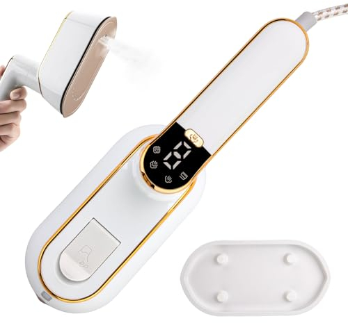 Mini Fer à Vapeur,1300W Machine à Repasser Portable,Rotative à 180 °,20s De Chauffage Rapide,Réservoir Deau 100 ML,Humide et sec Pour La Maison,Bureau and Voyage-Beige