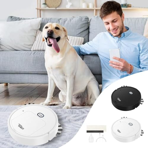 TniEWFBHSD Robot Di Pulizia Robot Spazzare, Lavare, Spruzzare E Umidificare, In 4 In 1 Aspirapolvere Automatico Senza Fili Per La Pulizia Del Pavimento Di Casa (Bianco)