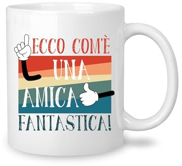 Yufansd Mug Tazza Regalo per Amica, Original Regalo di A micizia per Donne 'Ecco Come una Amica Fantastica' Idea Regali Amica Compleanno Regalo Amiche Regalo Amica Addio Ceramica 350 ML (Amica)