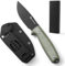 DRACHENADER Couteau lame fixe EDC - Longueur de 8,2 cm - Conforme à la réglementation 42a - Acier 14C28N - Manche en Micarta