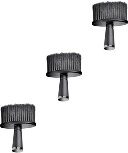 Baluue 3pièces Brosse à Cheveux Portable Pour Salon Brosse à Épousseter Pour Coiffeur Outil De Nettoyage De Cou Avec Poignée Confortable Accessoire Pratique Pour Coupe De Cheveux Et