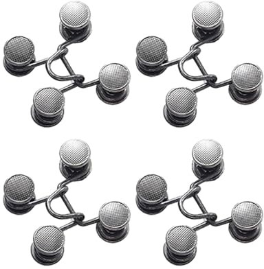 4 Stück Hosenbund Enger Machen,Hosen Enger Machen Clip,Hosenknopf Zum Enger Machen,Jeans Knöpfe Ohne Nähen,Hosenknöpfe für Jeans (Silber)