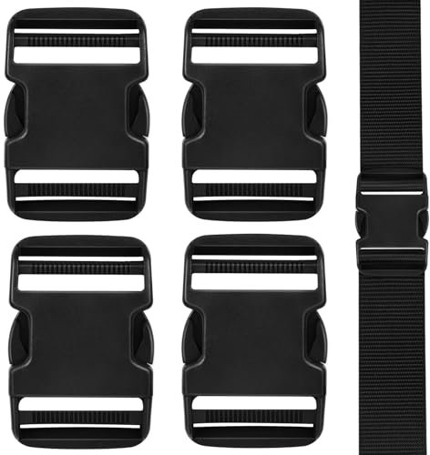 AUAUY Plastik Steckschnallen Double Side, 4er-Pack Schnallen-Clips, 51 mm