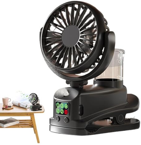 Ventilador portátil pequeño con pulverizador, ventilador de pulverización de agua para mesa, ventilador hidratante portátil de escritorio para viajes, camping