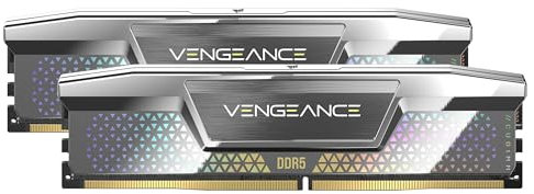 CORSAIR Vengeance DDR5 CUDIMM 48GB (2 x 24GB) DDR5 8200MHz CL40 1.40V Intel XMP Desktop-Computer-Speicher – Silber (CMKC48GX5M2X8200C40)
