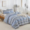 Tokokimo Housse de Couette 200x200 avec 2 Taies d'oreiller 65x65 cm - Design Géométrique Boho Style - Parure de lit 200x200 cm - 100% Microfibre Housse Couette avec Fermetures éclair, Indigo