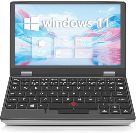 Ttfzzztech 7 inch Mini Laptop Windows 11, Celeron N4000 Up to 2.6GHz, 12GB RAM 256GB SSD Touch Screen Notebook PC with Dual Band WiFi, USB 3.0/USB 2.0/HDMI