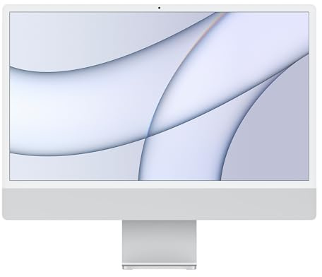 2021 Apple iMac con Apple M1 Chip con 8-core CPU (24-pulgadas, 8GB RAM, 256GB SSD de Almacenamiento) (QWERTY Spanish) Plata (Reacondicionado)