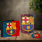La Huella Pack personalizado Barcelona (taza, cartera y llavero). Para todos los fanáticos hinchas del Barça, un sentimiento que supera al mero deporte.