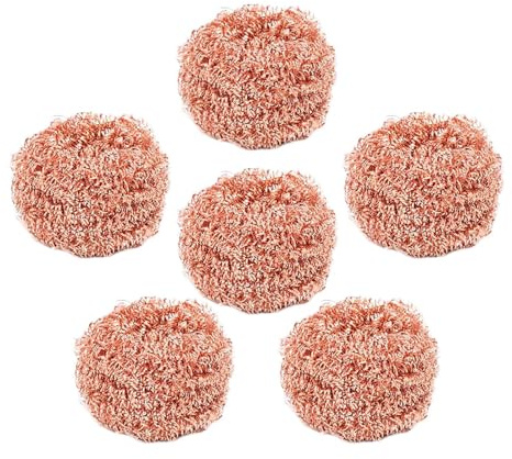 Dubbulon Éponges à récurer en cuivre - Éponge Anti-Graisse en Cuivre - Accessoire Nettoyage sans Rayure, Brossette Élimination Graisse pour Four Casserole Cuisson Hotte