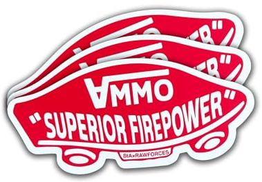 Brothers in Arms - Sticker „Ammo - Superior Firepower“ – 3er Set – Premium Vinyldruck – 10cm x 3,9cm – wasserfeste Aufkleber für Trinkflaschen, Spinttüren etc. – Bundeswehr- & Militär Design