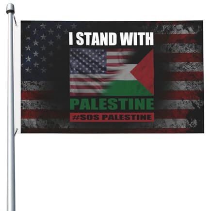 Garten Flaggen Ich Stehe Hinter Free Palestine Und Unterstütze Sos Palestine Personality Flag Weatherproof Fahne Dekoration Gartens Banner Für Outdoor Fête Parade 90X152CM