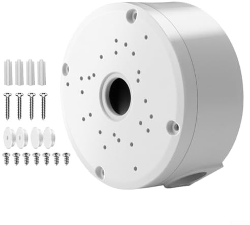ZMdooreasy 4Pcs Waterproof Hemispherical Camera Junction Box with ABS Housing for Secure Outdoor Surveillance Cable Management(White)