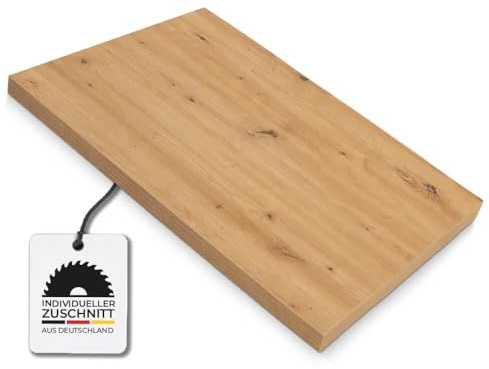 Hausfux Küchenarbeitsplatte nach Maß – 3,8 cm stark – robuste HPL-Beschichtung (Artisan Eiche, Tiefe 60 cm x Länge 60 cm)