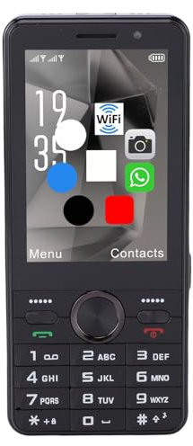 VBESTLIFE 4G Entsperrtes Telefon für Senioren, Dual-SIM-Karte, Großes Tasten-Handy mit 3,5-Zoll-HD-Touchscreen, Laute Stereo-Lautsprecher (Black)
