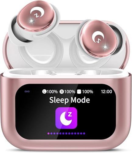 VEKJ Bluetooth Kopfhörer, Mini 48 Std Schlafkopfhörer Bluetooth 5.4 mit Touchscreen, 2026 Neue in Ear Kopfhörer Kabellos mit ENC Noise Cancelling, IPX7 Ohrhörer, Immersiver Deep Bass Earbuds, Rosa
