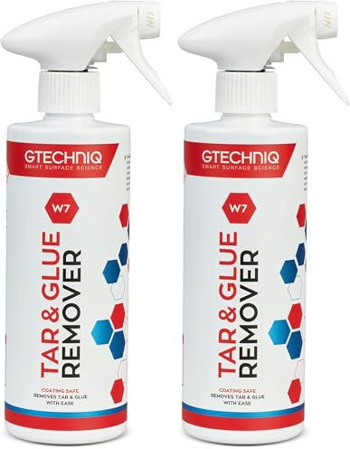 Gtechniq W7 Tar and Glue Remover for Cars, Dissolves Residue, Easy to Use Cleaner, 500ml (Pack of 2)