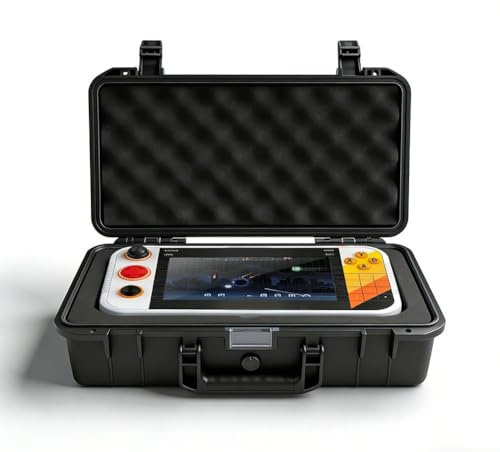 Gettimore Harte Tragetasche für Atari Gamestation Go IP67 Wasserdicht ABS Reiseaufbewahrung mit weichem Futter für Konsole und Zubehör Schwarz