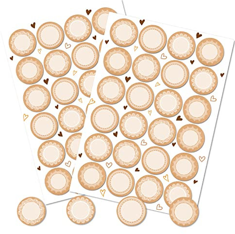 Logbuch-Verlag 48 blanko runde Aufkleber zum Beschriften Beschreiben Gewürzgläser Marmeladen Gläser Flaschen weiß beige Namensaufkleber