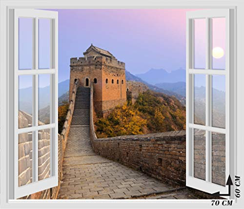 Wandtattoos Fenster - Große chinesische Wand CHINA - 60x70 cm Wandaufkleber 3D Wand Wand