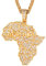 Richsteel Bling 18k vergoldete Afrika Karte Anhänger Halskette, mit verlässlicher Weizenkette mit Zirkonia Afrikanischer Schmuck Halskette mit Schmuckbox…