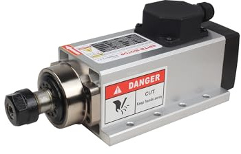 CNCTOPBAOS CNC-Frässpindelmotor, 2200 W, 220 V, quadratisch, 2,2 kW, luftgekühlter Spindelmotor, ER20, 400 Hz, 24000 U/min, 4 Kugellager für CNC-Fräsmaschine, Gravur, Schneiden von Holz, Kunststoff,