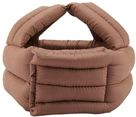 01 Verstellbarer Kopfschutz, Schutzhelm, Braun, Grau (optional) für Senioren Älterer Puffer Schockeffekt Stoßdämpfung(Khaki lace)