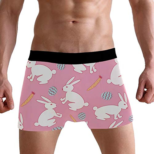 PUXUQU Herren Boxershorts Süß Kaninchen Hase Ostern Ei Unterhosen Männer Herrenunterwäsche Unterwäsche