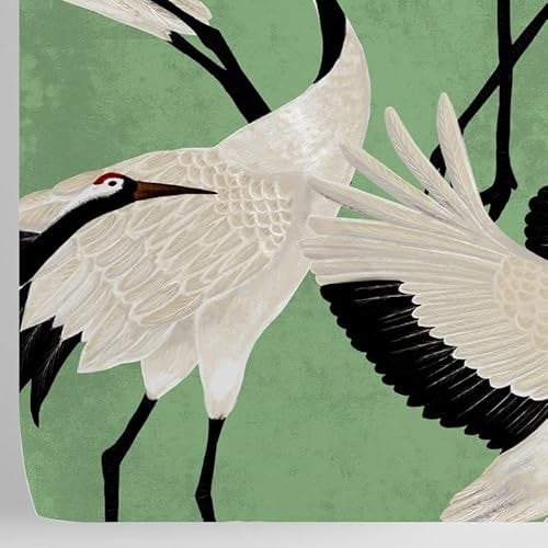 W4B Modern Green Heron Wallpaper. Ecological Paper (No Solvent). Easy to Apply/Remove. 8 Sheets of 39.4x27.5 in (59.2 sq ft). House, Furniture Decoration and Renovation. Made in Italy.