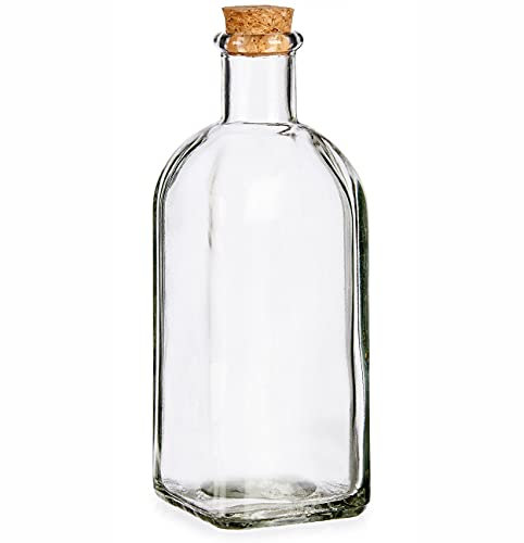 ARTE REGAL Bottiglia di vetro fatta in casa con tappo in sughero (1, 500 ml)