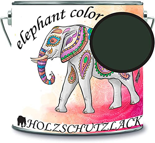 Holzschutzlack Holzlack Holzlasur wetterbeständiger Langzeitschutz Wetterschutzfarbe Holzschutzfarbe RAL 6009 Tannengrün // elephant color