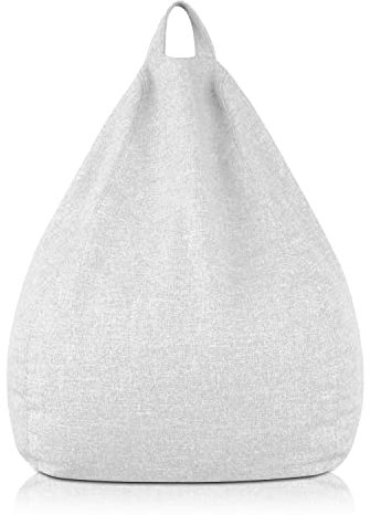 Deshome - Sitzsack Bean Bag Chair 65x65x70 cm mit Abnehmbarer Füllung für Innen- und Außenbereich: Pouf aus Stoff, wasserabweisend, handgefertigt, hergestellt in Italien - Light Pouf EIS