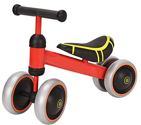 XUANYU Laufrad ohne Pedale ab 10-36 Monate, Balance Bike für Jungen/Mädchen, Kinderfahrrad bis zu 20 kg, Rot-schwarz