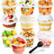 Panxxsen 50 Pcs 8oz Clear Plastic Cups with Dome Lids, Disposable Parfait Cups with Sporks for Dessert Salad and Fruit
