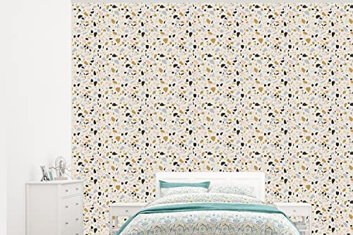 Selbstklebend Tapete Wandpapier Wandaufkleber Fototapete Tapeten Wanddeko 300x240 cm Lehm - Muster - Terazzo