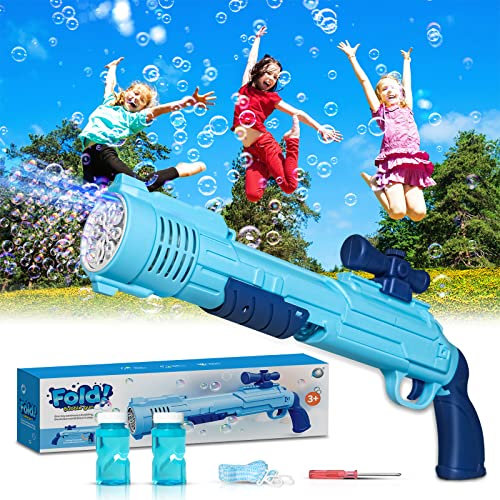 Macchina Bolle di Sapone, Panamalar Pistola a Bolle per Bambini con Luce, 10000+ bolla colorate/min, Creatore di soffiatori di bolla per Esterno/Giardino/Festa/Matrimonio/Regalo/Giocattoli Estivi