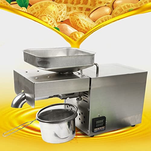 Kommerziell Ölpresse 610W Automatische Edelstah Ölpresse Heiß Kaltpresse Pressmaschine Oil Extractor Expeller für Erdnüsse Walnüsse Sesamsamen Sonnenblumenkerne 220V