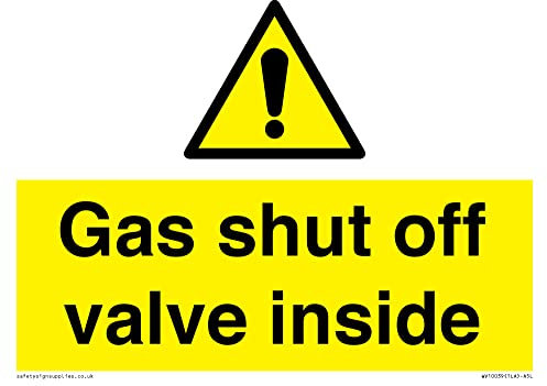 Valvola di intercettazione del gas all'interno del segno - 200x150mm - A5L