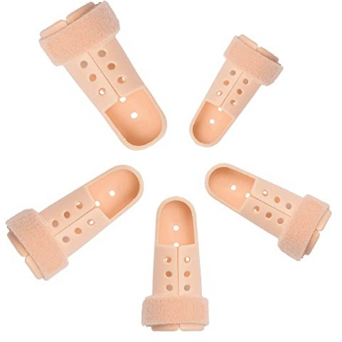 Mallet Finger Splint, 5 PCS Adjustable Support Protector for Finger | Trigger Finger Splint - Durable Breathable Plastic, Fits Adults Hand Support and Finger Protection