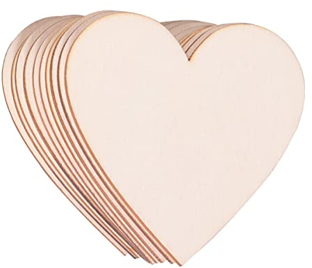 MAGICLULU Hochzeitsdekoration 10 Stück Unfertige Herzförmige Holzscheiben Holzrohlinge Herzausschnitte Große Holzherzen Scheiben für Weihnachten Hochzeit Urlaub 80Mm Hochzeitsschmuck