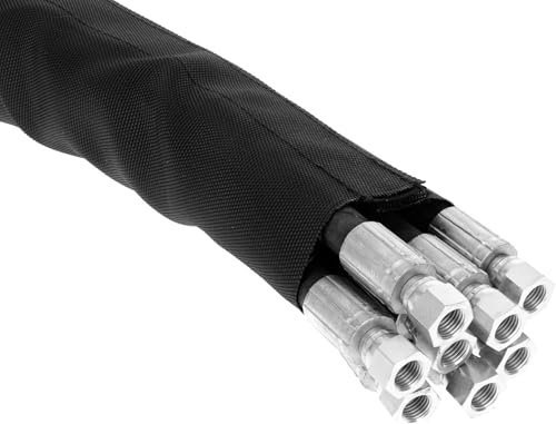 Safeplast Safe Sleeve Wrap - Protector para Manguera hidráulica (diámetro de 40 mm), con Cierre de Gancho y Bucle, Flexible e Impermeable, 10 m de Largo, Color Negro