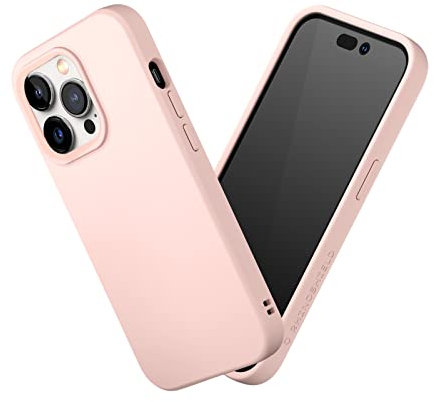 RhinoShield Case kompatibel mit [iPhone 14 Pro] | SolidSuit - Stoßdämpfende & schlanke Schutzhülle mit Premium Finish - 3.5 Meter Fallschutz - Samtrosa