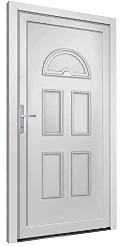 vidaXL Porta Ingresso Bianca 88x200 cm in PVC, porta, porta di ingresso, porta d'ingresso in PVC, porta entrata, porta in PVC, porte, porte in PVC