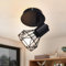 Glitzerlife Deckenspots Schwarz Deckenstrahler Retro - Deckenlampe E14 Verstellbar Vintage Deckenleuchte 1 Flammig Küchenlampe 350°für Flur Arbeitszimmer Schlafzimmer Wohnzimmer Küche Max. 40W