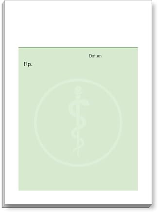 orgaset Privatrezept für Ärzte - DIN A6 - geleimt - Motiv: Äskulapstab - 50 Blatt Rezeptblock - Grün