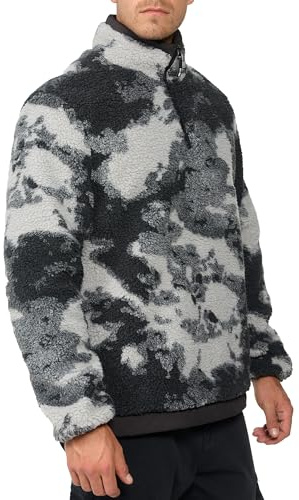 Indicode Herren INSofiane Fleece-Pullover mit Stehkragen & Reißverschluss | Warmer Fleecepullover mit Stehkragen und Reißverschluss, Herrenpullover, Sweater, Freizeitpullover, Outdoorpulli für Männer