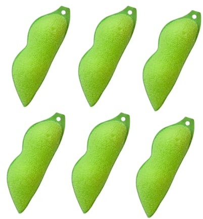 6 Stück Beans Bottle Cleaning Sponge, Schwamm Reinigungsbürste, Schwamm Flaschenreiniger Bohnen,Küchenschwämme in Erbsenform, Magic Beans Flaschenreiniger Schwamm für die Innenreinigung von Flaschen